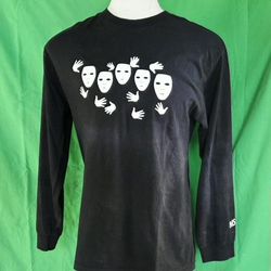 Minimalist Theatrical Vintage Long Sleeve Black Shirt Size LARGE