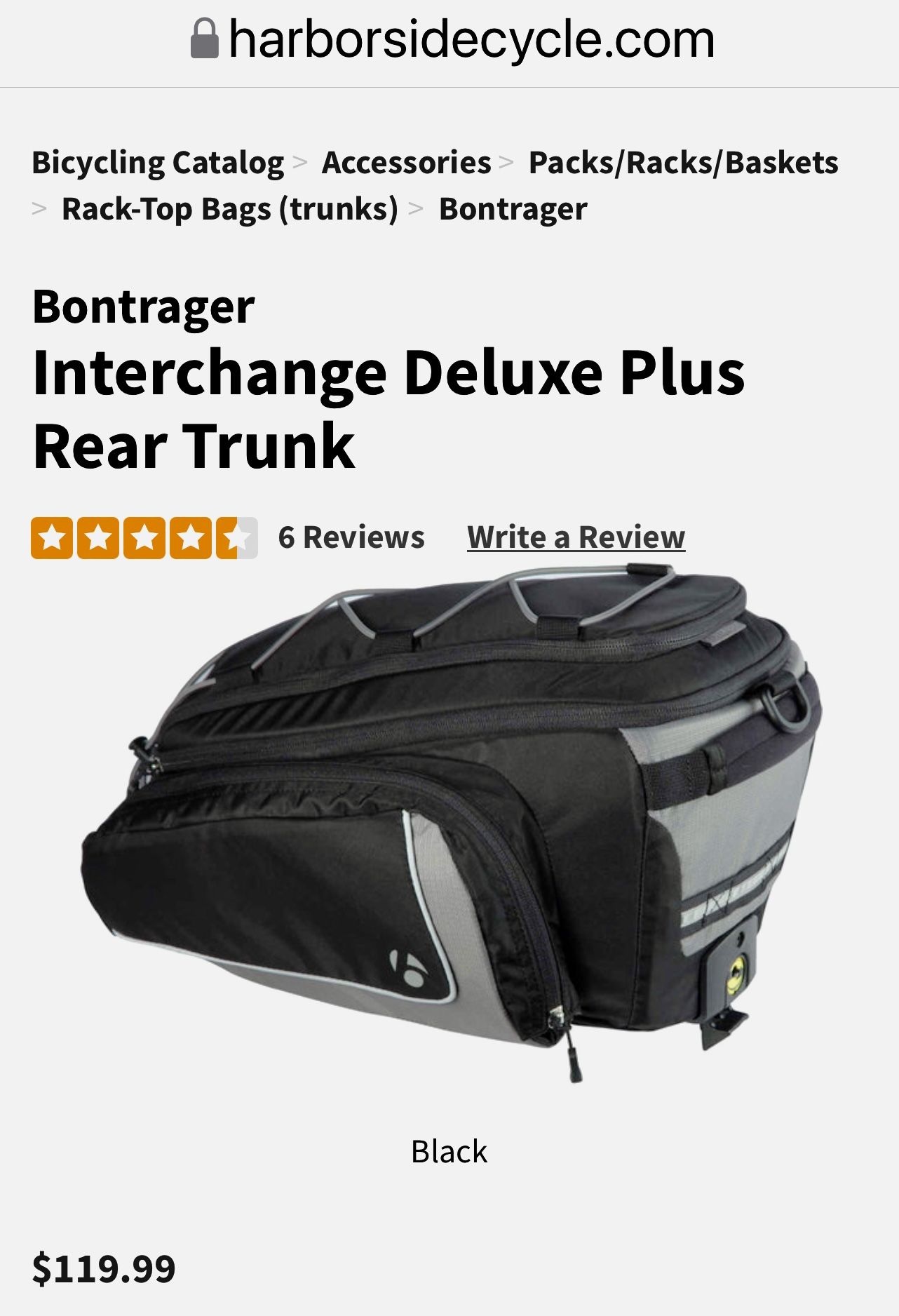 Bontrager Interchange Deluxe Plus Rear Trunk Bag And Rack