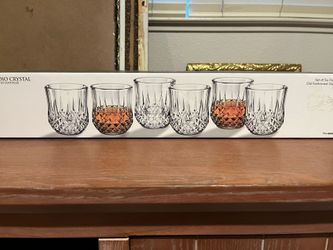 6 piece studio Crystal old fashion glasses set 12 0z