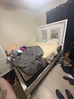 Ashley Furniture queen size white bed frame