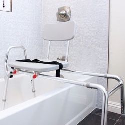 Swivel Sliding Shower Chair & Tub Transfer Bench Ergo with Arm Rest, 400 LBs Weight Capacity, for Elderly & Disabled 