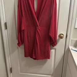 barIII Sparkly Red Fancy Romper