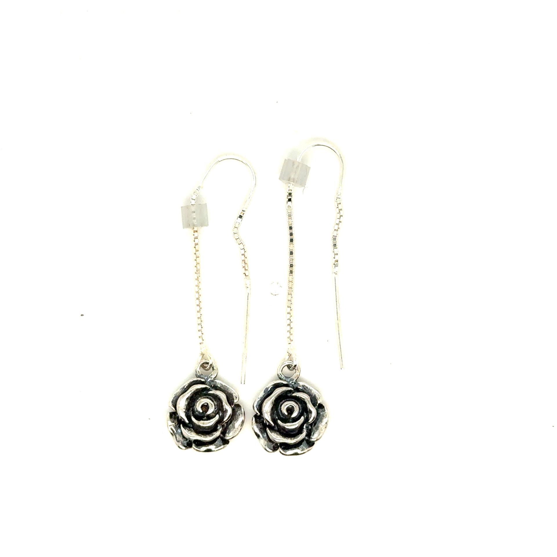 925 Silver Rose Flower Earrings