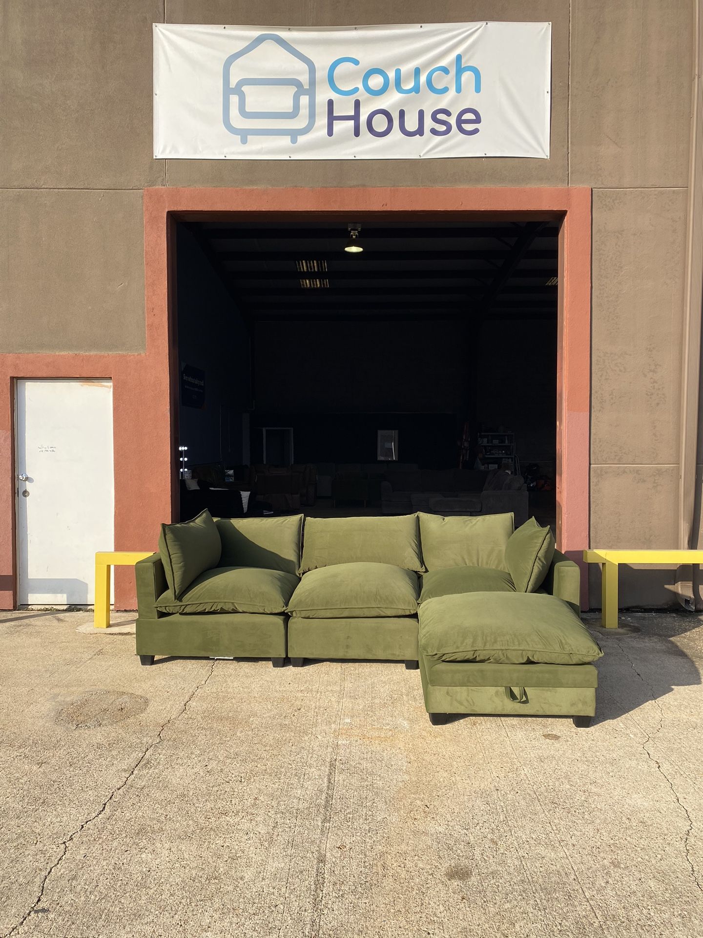 Olive Green Kova Cloud Style Sectional Couch Free Delivery 🚚