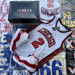 Jordan 11 🍒 Sz 10 Chicago Bulls Jersey 