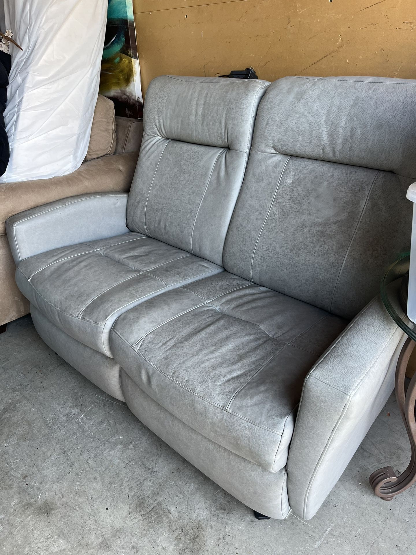 Leather Loveseat Electric Recliner 
