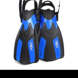 Size 9-13 Adjustable Swim Flippers Short Blade Diving Snorkeling Adult/Kids