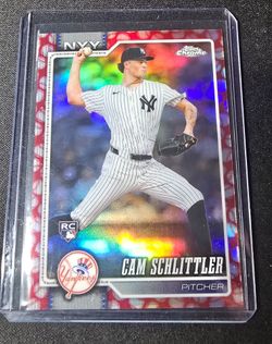 2026 Topps Chrome Cam Schlittler Baseball Seams Refractor RC #262 Yankees