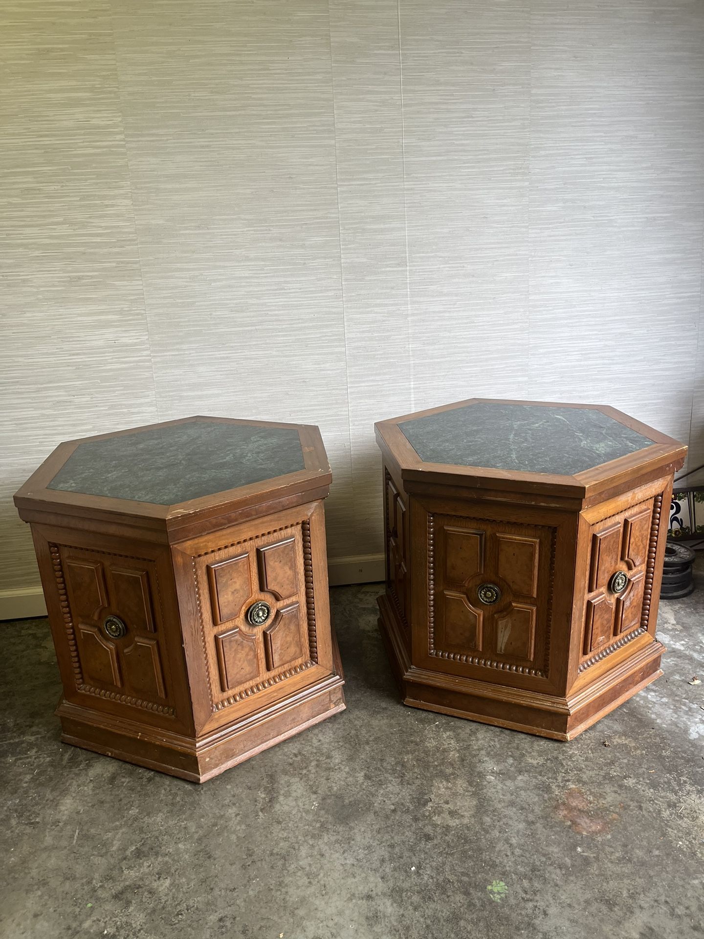 Set Of Hexagon End Tables Retro