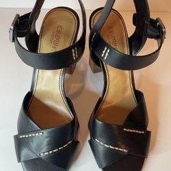 Crown Vintage Black Bolero Heels New Size 8