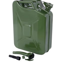 5-Gallon Heavy-Duty Liquid Storage Container with Flexible Pour Spout – Portable Steel Utility Can for Water & Non-Potable Liquids,Green