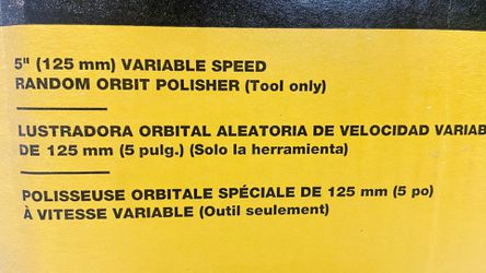 Dewalt-DCM848B 20V MAX XR 5 in. (125mm) Cordless Variable Speed Random  Orbit Polisher (Tool Only) 