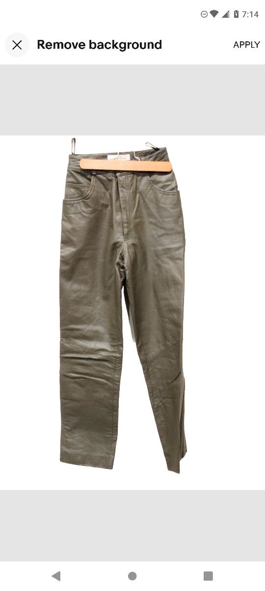 Vintage Benon Olive Green Leather Pants Sz 4