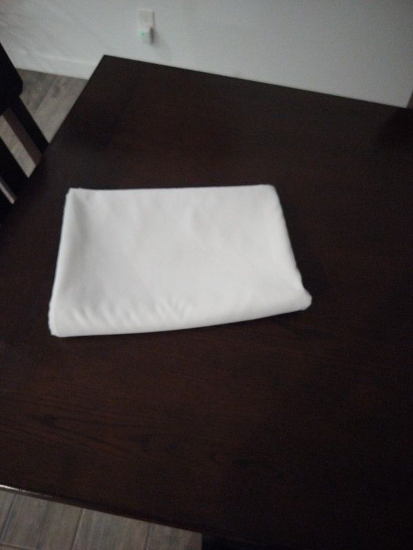 132" X 90" White Tablecloth
