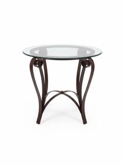 Elegant Pair of End Tables -Glass & Metal- Like New!