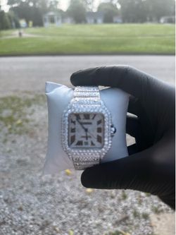 Moissanite Luxury Santos Watch