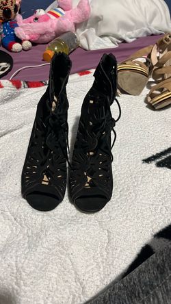 Black zip up  heels