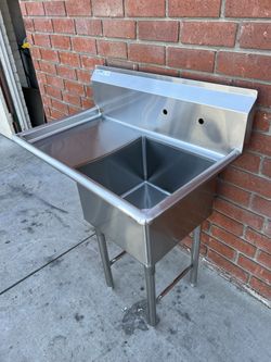 Stainless steel Restaurant Prep Sink 39” wide NSF approved NEW