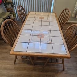 Tile Top Dining Table With 4 Chairs