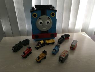 Price Lowered...Thomas the Train...(10) Trains and Storage Case