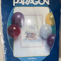 VTG PARAGON Disney Bon Voyage Coverlet Kit 1986 Needlecraft Quilt Cross Stitch 