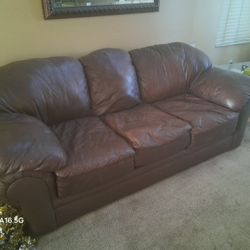 Brown Leather Sofa