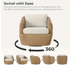 Patio Wicker 360° Swivel Chair 