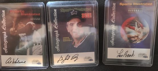 99 Sports Illustrated Autograph Collection Greats of the Game Kline, Brock, Feller, Podres, Perry, Clyde, Gibson, Munoz, Mitchell, Morrall, Sayers -MT