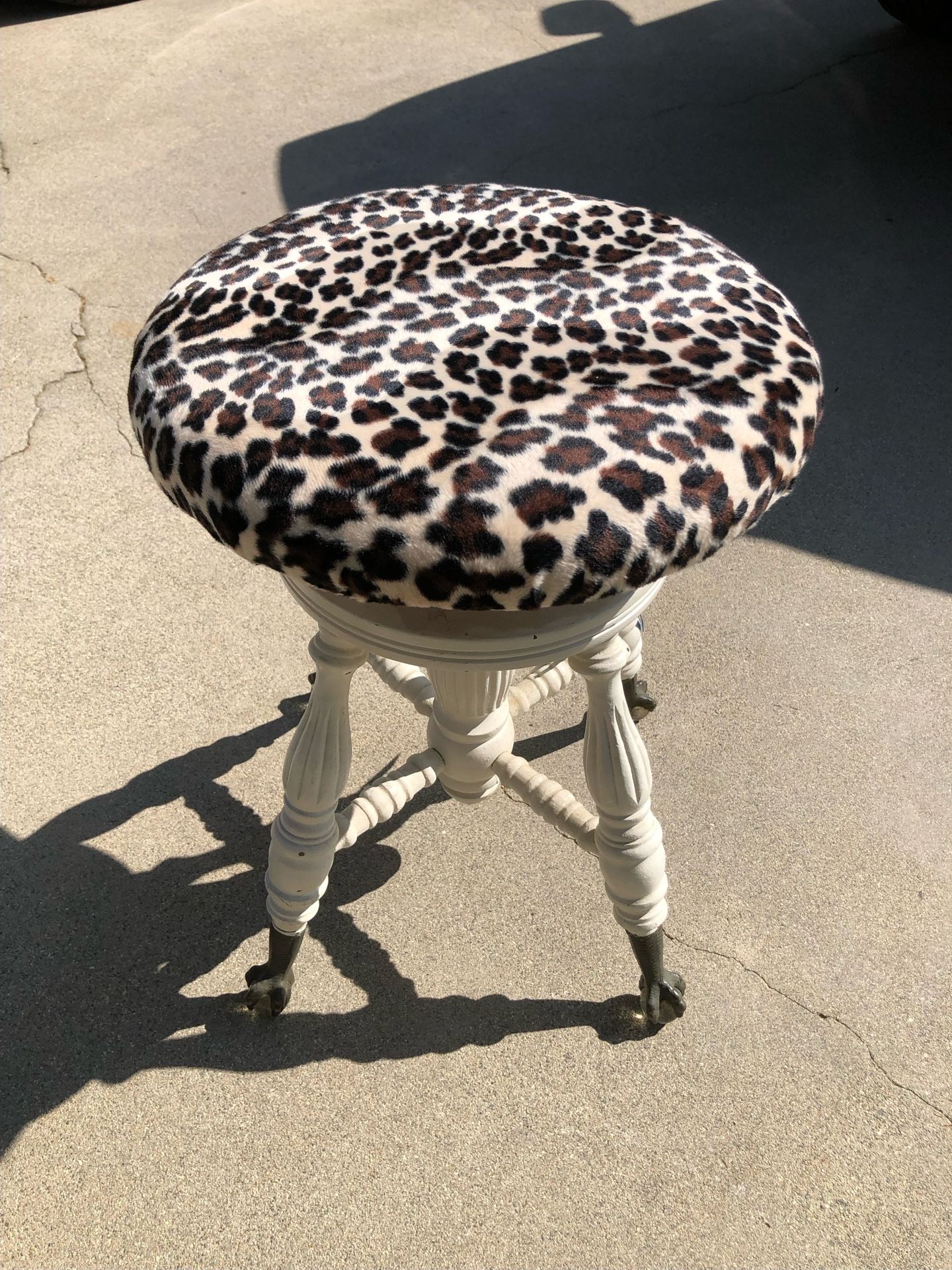 Antique Victorian Glass Ball & Metal Claw Stool