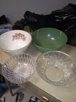 Glass and plastic bowls kitchenware household