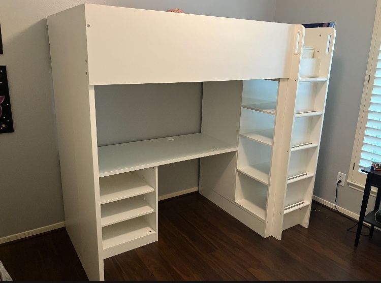 Twin Loft Bed White Color $170