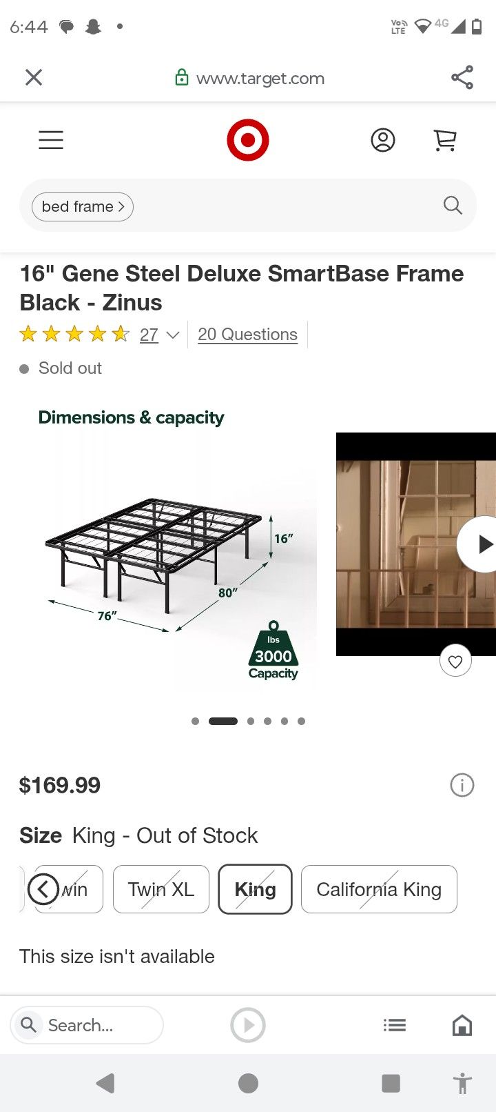 King Size Bed Frame Brand New