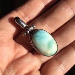 925 Sterling Silver Larimar Pendant 