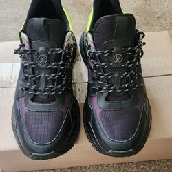 Beauty LOUISLouis Vuitton Run Away Pulse Line Sneakers Shoes Women s Black Yel