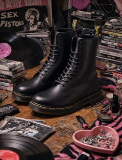 Dr. Martens 1490 Black Smooth Leather Boots