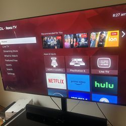 65 Inch TCL Roku TV With Stand 