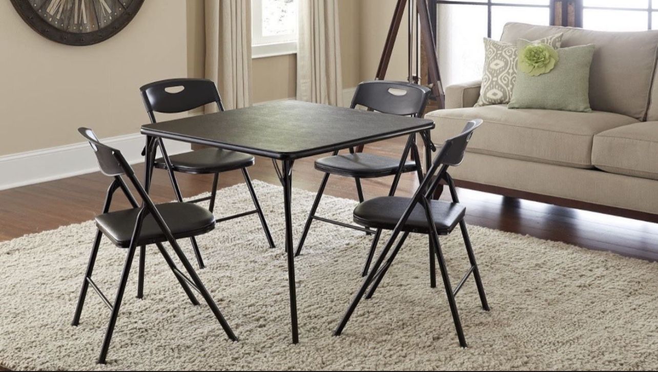 5 Piece Folding Card Table Set