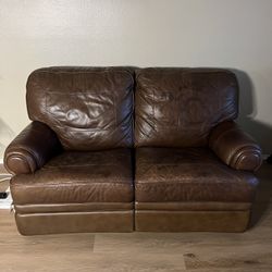 LOVE SEAT LEATHER COUCH RECLINER 