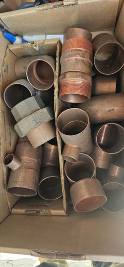 Large Lot of Copper Plumbing Fittings & Valves – 1/2" to 2" – Great for Plumbers