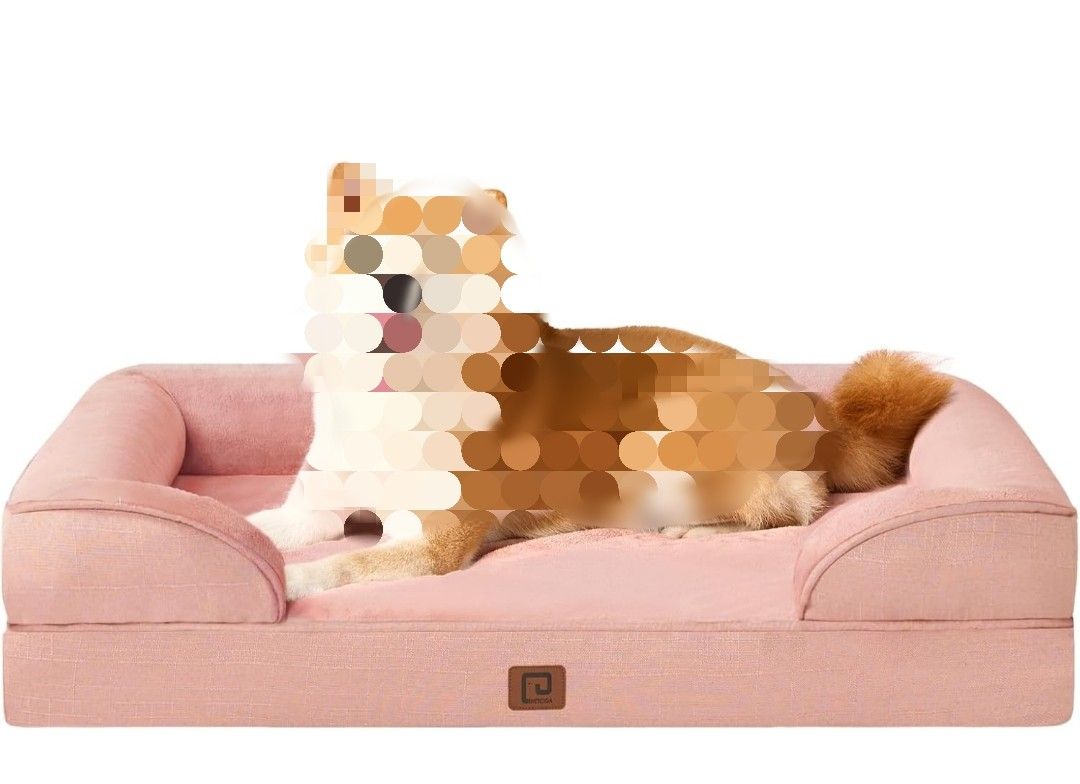 EHEYCIGA Orthopedic Dog Beds for Large Dogs,Pink
