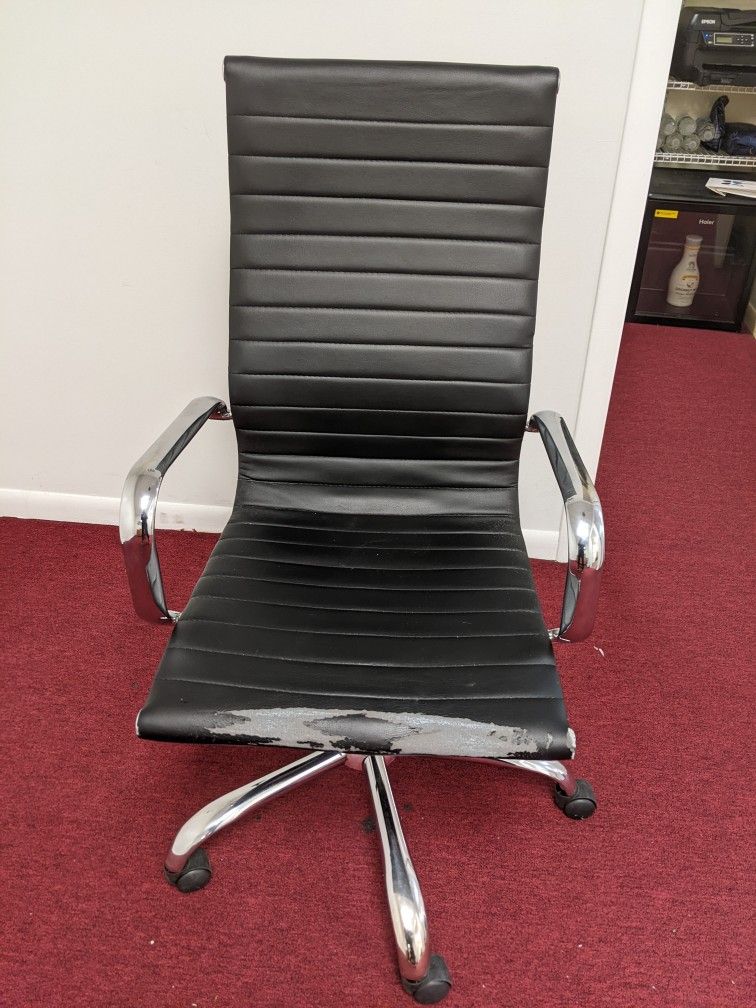 Dania Adjustable Office Faux Leather Chair Black