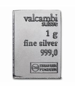 1 gram Silver Bar - Valcambi
