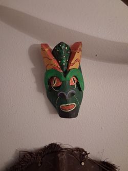 Hand-Painted Wooden Tribal Mask