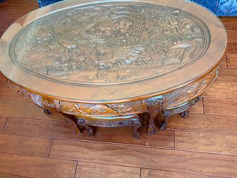Hand carved coffee table