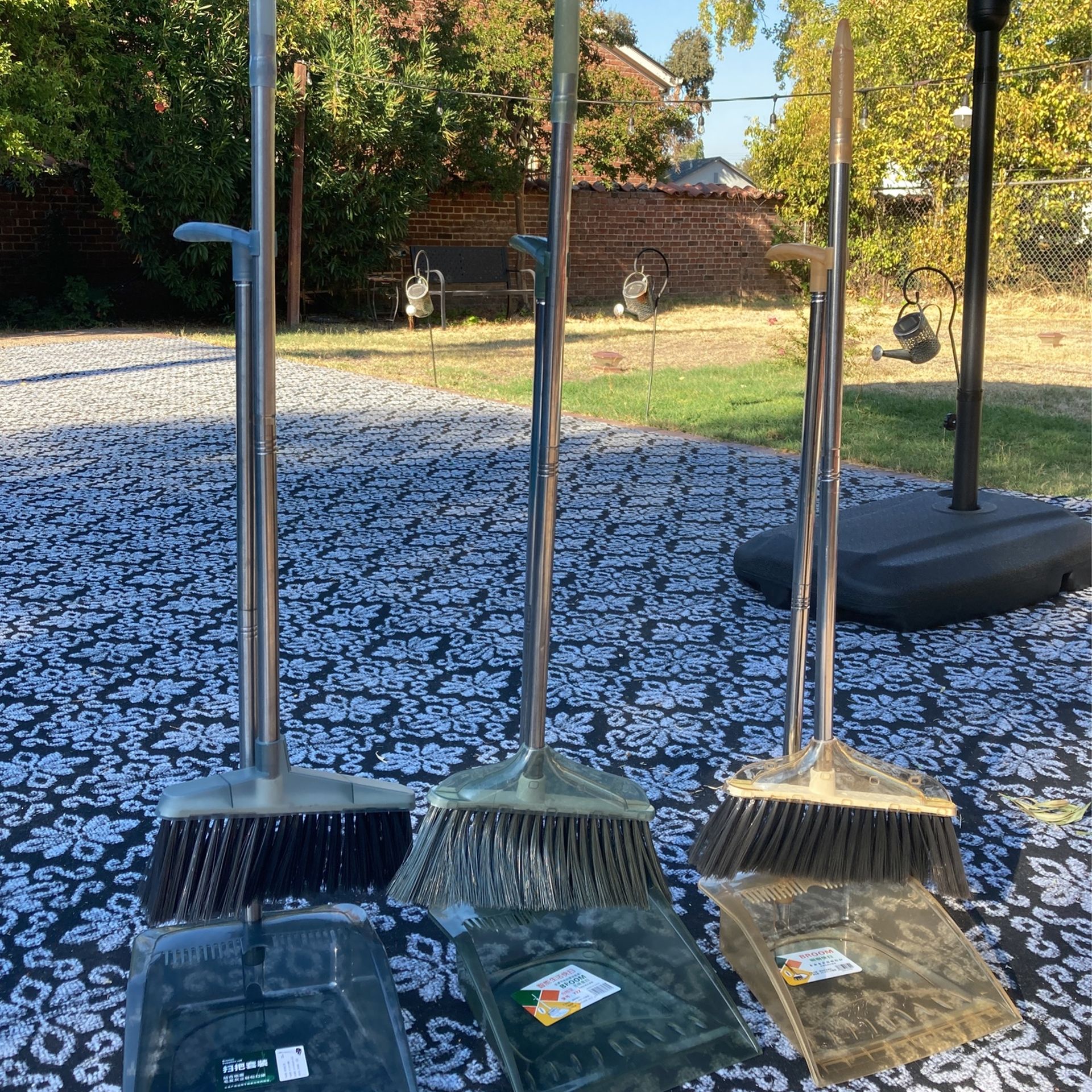 Broom and Dustpan Set for Home - Dust Pans with Long Handle - Outdoor Indoor for Home Kitchen Room Office
