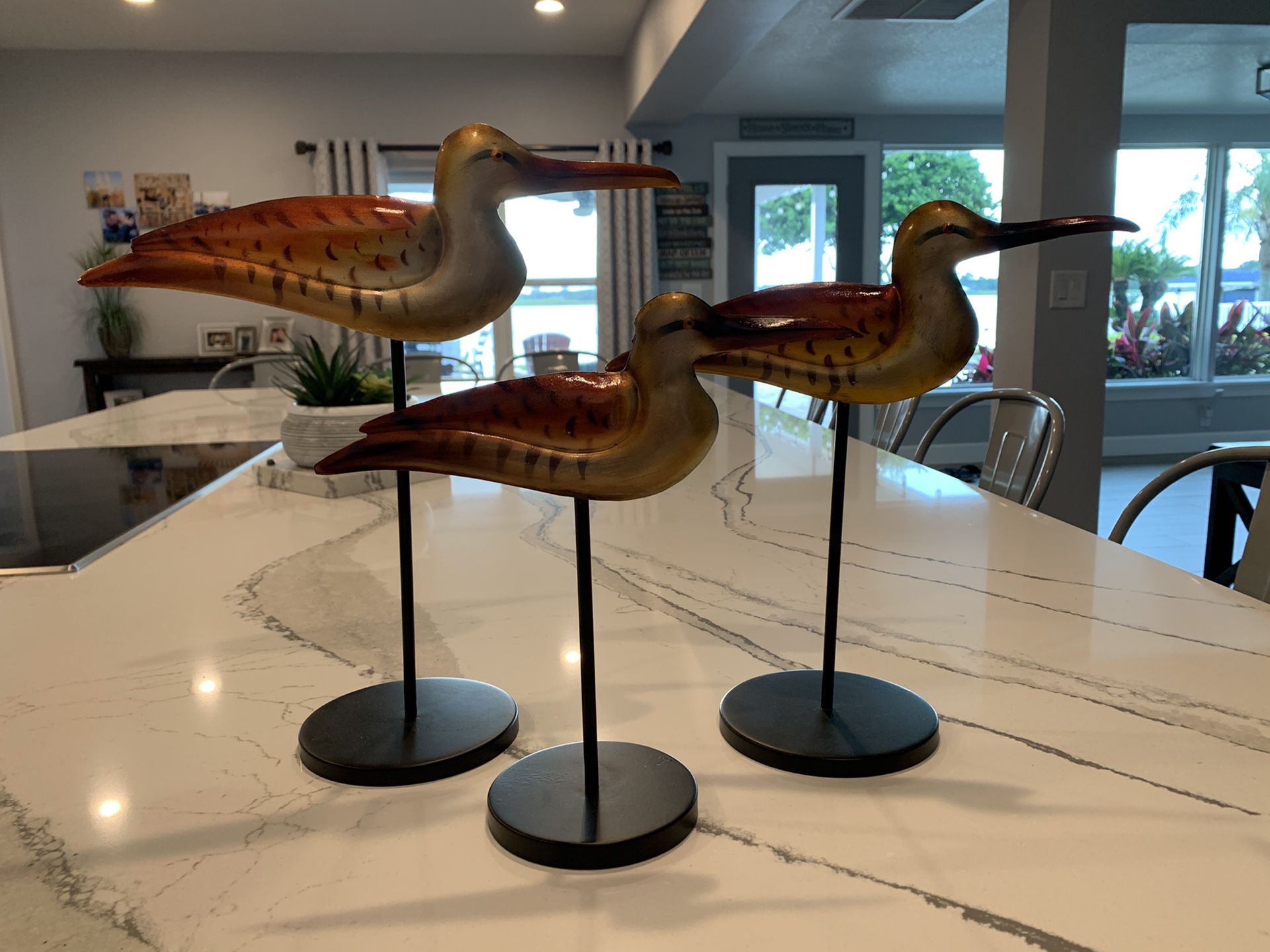 Set of three decorative birds