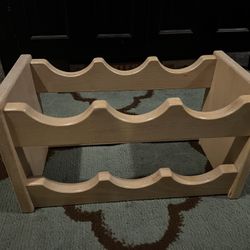 Solid Oak Wine Rack For 6 Bottles, Solid Wood/Sturdy  - Excellent Condition 