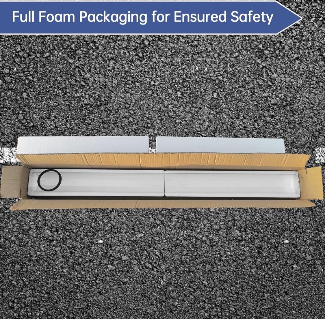 Reemplazo de tubo de vidrio para calentador de patio, 49.5 pulgadas de alto 4 pulgadas de diámetro, calentador de patio de tubo de vidrio con anillo,