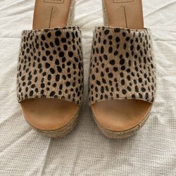 Leopard print wedge sandal
