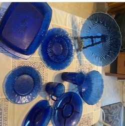 Avon Blue Dishes-Never Used